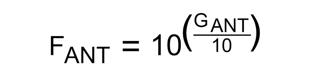 F ANT ist gleich Zehn hoch G ANT Zehntel.